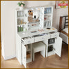 Dressing Table Vanity Set Stool Makeup LEDs Mirror w/Jewellery Organizer Drawers