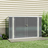 UK Grey XL 210cm Galvanized Steel Garden Lockable Storage Bike Tool Shed House