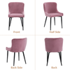 2/4/6 Pcs Dining Chairs Set Velvet Padded Seat Metal Legs Kitchen Armchair Home