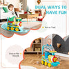 Ride On Train with 16 Pieces Tracks & Storage Box under Seat-Blue