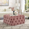 Large Chesterfield Footstool Pouffe Sofa Tea Table Ottoman Coffee Table Velvet