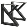 2x Industrial Steel Table Legs Stand Feet Trapezium X A Sandglass Shape Frame UK