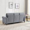 3 Seater Sofa Couch Linen Fabric Settee for Living Room & Office Studded (Grey)
