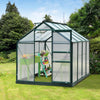 6x8ft Walk-In Polycarbonate Greenhouse Plant Grow Galvanized Aluminium