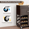 Rolling Kitchen Storage Trolley Cart Cupboard Island Cabinet 3 Tier Wine Rack