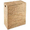 Water Hyacinth Double Laundry Hamper Washing Basket Bin With 2 Compartments Lid