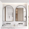 Modern Arch Bathroom Mirror Black Vanity Wall Mirror with Thick Aluminum Frame