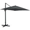3M Sun Rotating Umbrella Garden Banana Parasol Cantilever Canopy Weight Base