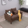 2 Seater faux leather/Linen Fabric Love Seat Sofa Armchair with Footstool Couch