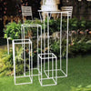 Set of 4 White Metal Flower Stand Pedestal Wedding Floral Display Rack DIY Decor