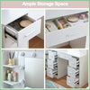 Bedroom Dressing Table Vanity Desk Set With Hollywood LED Lighted Mirror Drawers