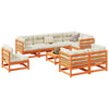 Iiaky 9 Piece Garden Sofa Set Wax Brown Solid Wood Pine,Garden Corner S8T9
