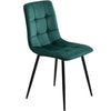 4 Pcs Velvet Dining Chairs Set Soft Padded Seat Metal Leg Office Kitchen Green
