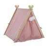 Dog Cat Teepee Pet Canopy Bed Comfy Fabric Cover Cushion Nesting Play Tent House