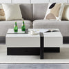 4 Drawers Coffee Table Storage Square Living Room Lounge MDF 90*90CM Black+White