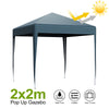 2X2m Pop-up Gazebo Marquee Canopy Outdoor Garden Wedding Tent Black/Grey/Blue