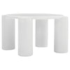 White Round Coffee Table Wooden Painted Coffee Table with 4 Legs for Living Room