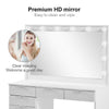 Large White Dressing Table Set with LED Lights Mirror and Makeup Cushioned Stool