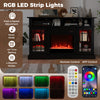 TV Stand with Electric Fireplace Media Entertainment Center Black