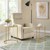 Round Side End Table Gold Nesting Table with Glass Top for Living Room/ Bedroom