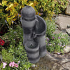 Outdoor Solar Garden Water Feature Auto Water Flowing Rockery Fountain w/ Lights