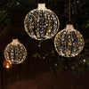 COSTWAY 3 Pack Christmas LED Light Balls Outdoor Hanging Light Spheres