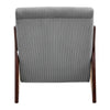 Wooden Frame Accent Armchair Corduroy Fabric Rattan Arm Padded Seat Single Sofa