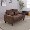 2 Seater faux leather/Linen Fabric Love Seat Sofa Armchair with Footstool Couch