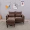 2 Seater faux leather/Linen Fabric Love Seat Sofa Armchair with Footstool Couch