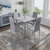 Square Table&2/4 Chairs Dining Set Wood Top Metal Frame Dining Table Kitchen