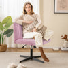 Pink Criss Cross Legged Chair Home Office Chair w/ Wide Padded Seat