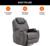 Heating 8-Point Massage Recliner Swivel Chair Sofa w/ Remote Control XMAS Gift