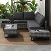 6 Seater Rattan Furniture Lounge Set Corner Sofa Coffee Table Set Outdoor Patio