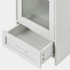 3 Tier White Bathroom Storage Cabinet with Adjistable Shelves Standing Floor