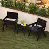 3 Pieces Patio PE Wicker Bistro Set with Quick-Drying Foam-Mix Brown