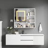 Bathroom Mirror Cabinet With LED Touch Switch Staorage Wall Mounted 2 Door