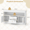 Multifunctional Display Cabinet Toy Storage Organizer w/2 Drawers-White