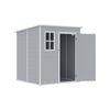 Grey Large Plastic Garden Shed Outdoor Storage Shed w/ Door and Window 181x183cm