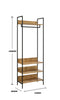 Clothes Rail Rack Garment Hanging Stand Shoe Storage Shelf Open Wardrobe Oak