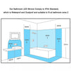 Round Bathroom Mirror with Bluetooth 3 LED Lights Illuminated Demister