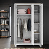 3 Door Matte White Triple Wardrobe with Hanging Rail & Shelves Storage Cupboard