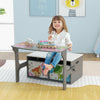 3-in-1 Kids Convertible Activity Bench Kids Table Chair Set Toddlers Toy Storage