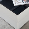 Coffee Table Black White High Gloss Top Large Storage Drawers Home Office Study