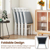 COSTWAY Folding Kitchen Chairs Set of 2 Wooden Upholstered Dining Chairs