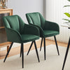 2 x Velvet Dining Chairs Upholstered Metal Legs Reception Accent Chairs Armchair
