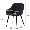 Noble Set of 2 Dining Chairs Velvet Armchairs Upholstered Soft Seat Back Metal