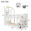 Kids Bunk Beds Double Pine Wooden Bunk Bed With Stairs 3FT Single Size Bed Frame
