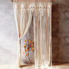 Macrame Beaded Curtain Door Curtains Boho Wedding Backdrop Decor Beige 90x180cm