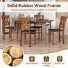 Folding Wooden Dining Chair Set of 2 Kitchen Armless Chairs Walnut