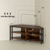Corner TV Stand Cabinet, 50" TV Unit with Storage Shelves, Rustic Brown